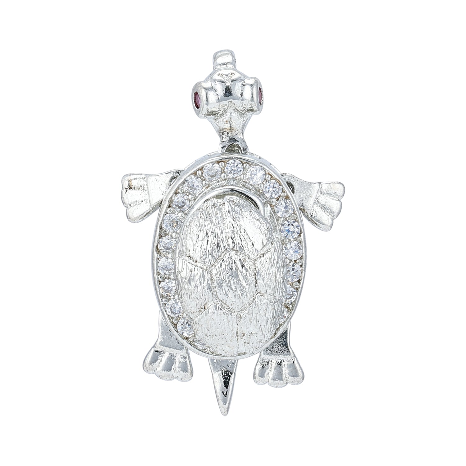 925 Sterling Silver Lucky Turtle Shell Rhodium Plated Pendant for Women