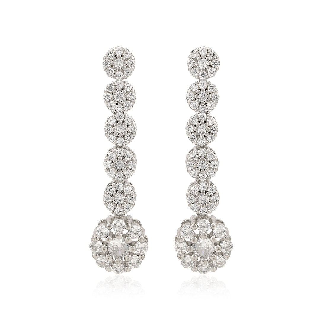 925 Sterling Silver Luminous Floral  Earring