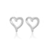 925 Sterling Silver Luna Outline Heart Rhodium Plated Earrings for Women
