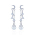 925 Sterling Silver Lunar Crystal Chain Pearl Earring for Women