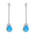 925 Sterling Silver Luxe Raindrop-Inspired Blue Stone Dangling Earring for Women