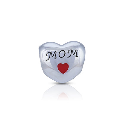 925 Sterling Silver MOM Tribute Heart Elegant Charm Pendant for Women
