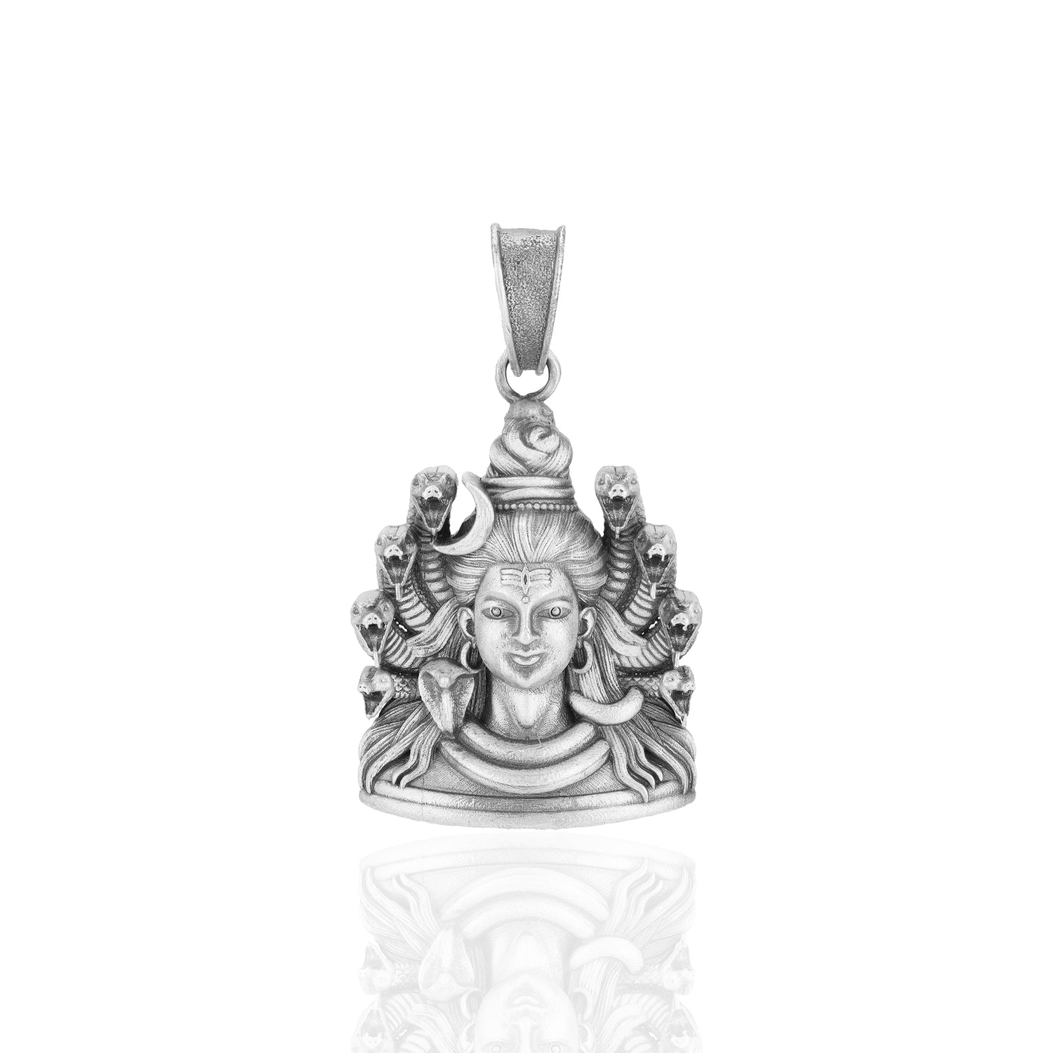 925 Sterling Silver Mahadev Serpent Protection Oxidised Pendants for Men &amp; Women