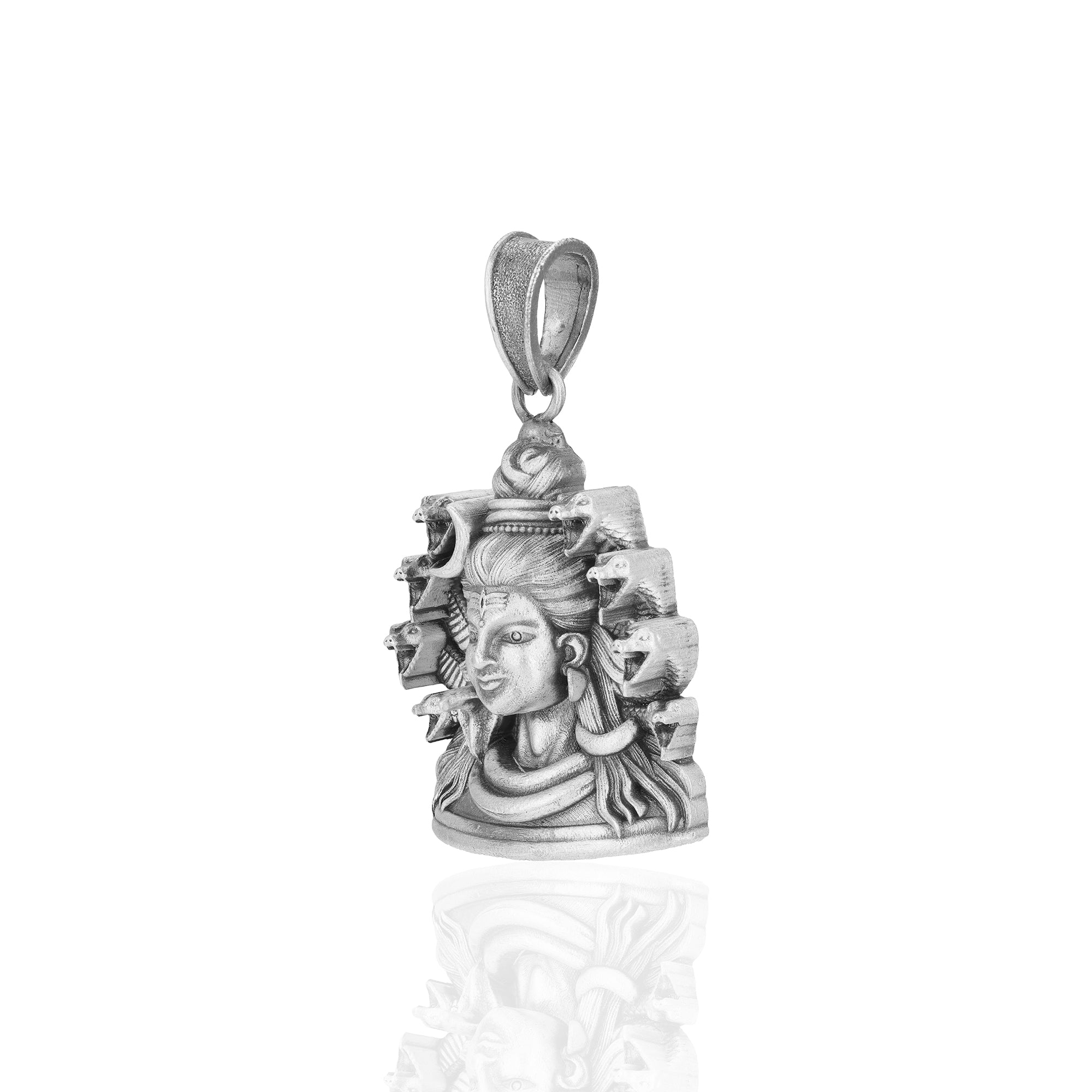 925 Sterling Silver Mahadev Serpent Protection Oxidised Pendants for Men &amp; Women