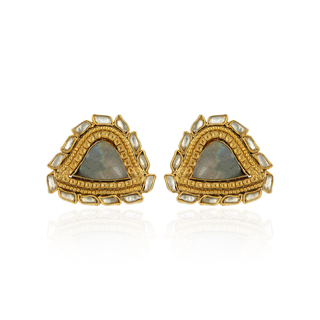 925 Sterling Silver Majestic Triangle Aura Earrings for Women