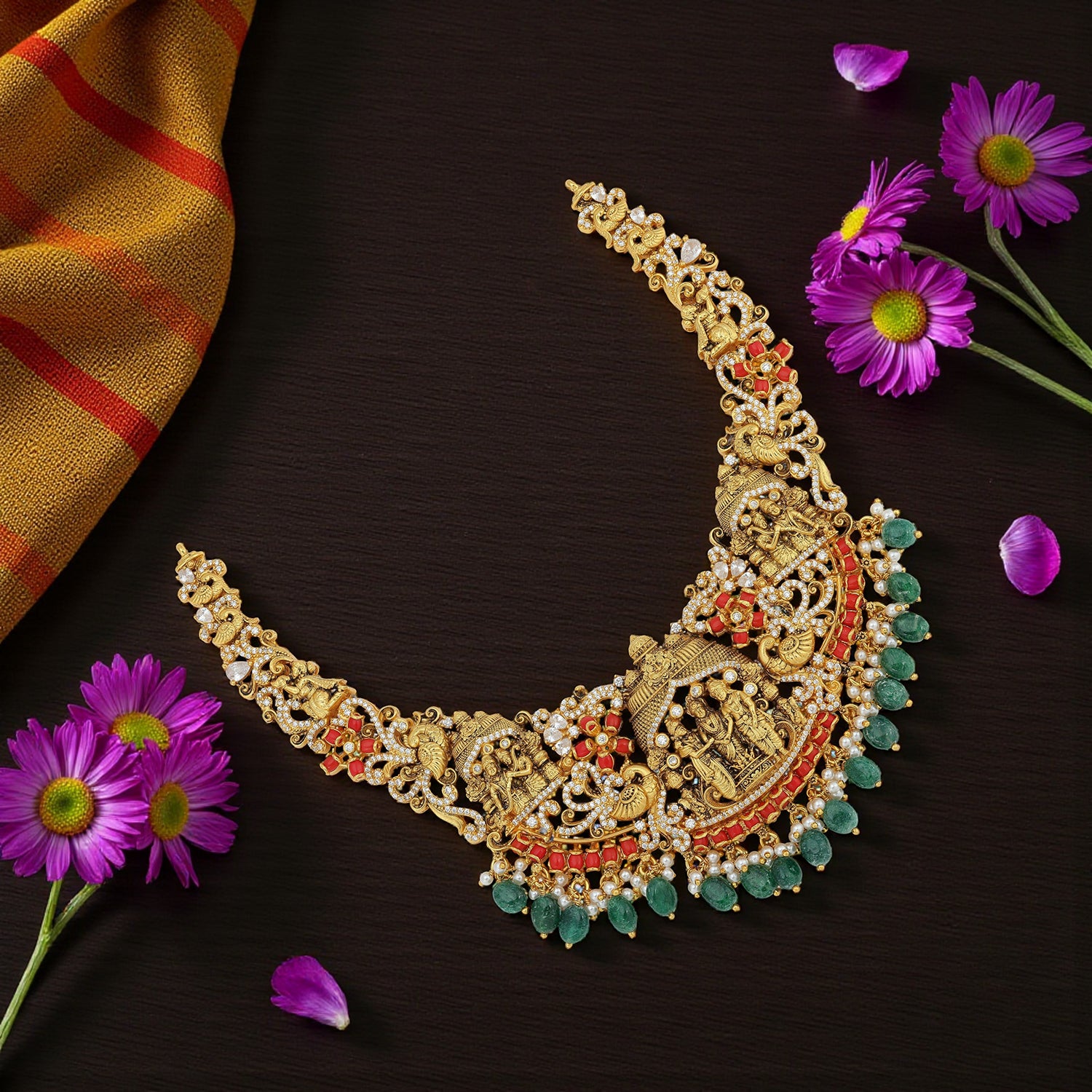 925 Sterling Silver Mandapam Divine Necklace for Women