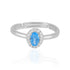 925 Sterling Silver March Month Oval Aquamarine Birthstone Ring For Women