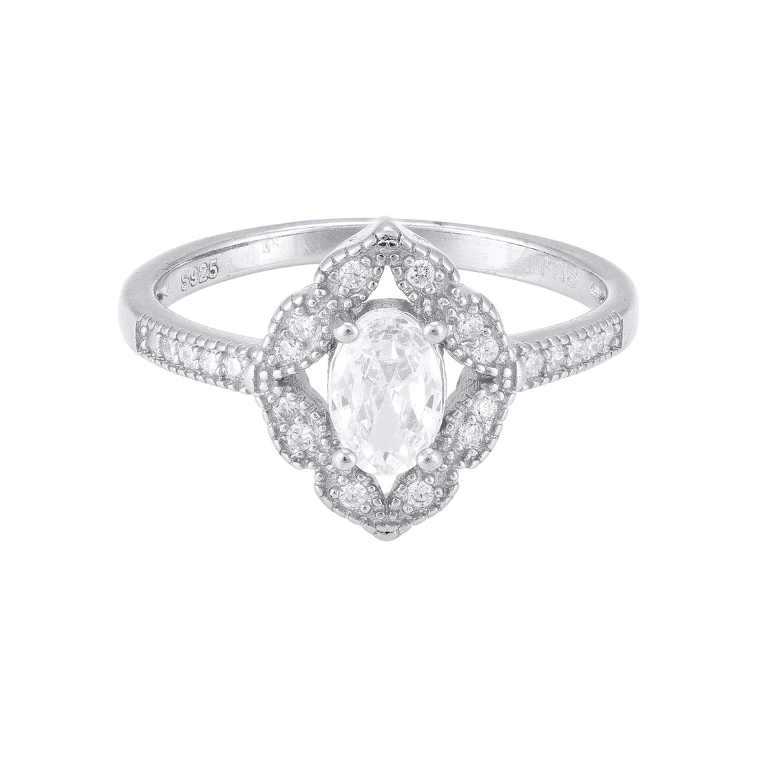 925 Sterling Silver Marquise Halo Vintage Engagement Ring for Women