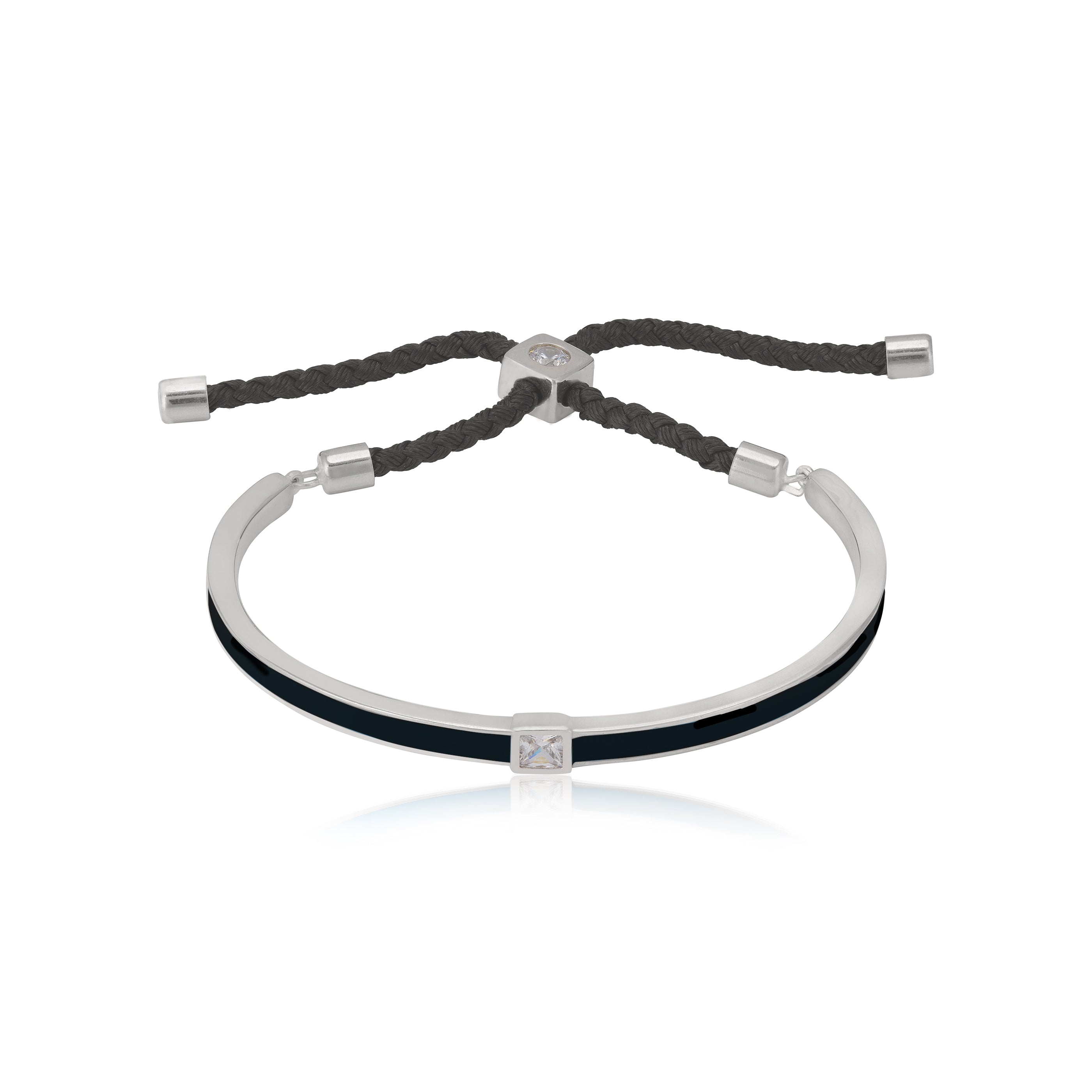 925 Sterling Silver Matte Dual Wire Rope Bracelet for Men