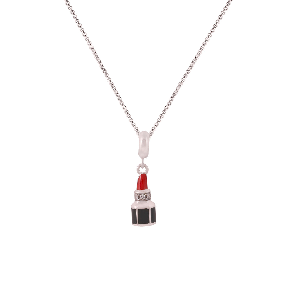 925 Sterling Silver Matte red lipstick Pendant