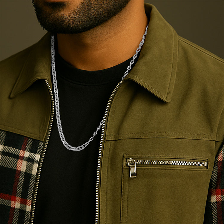 925 Sterling Silver Maverick Link Trail Chain for Men