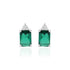 925 Sterling Silver May Month Square Emerald Birthstone Stud For Women