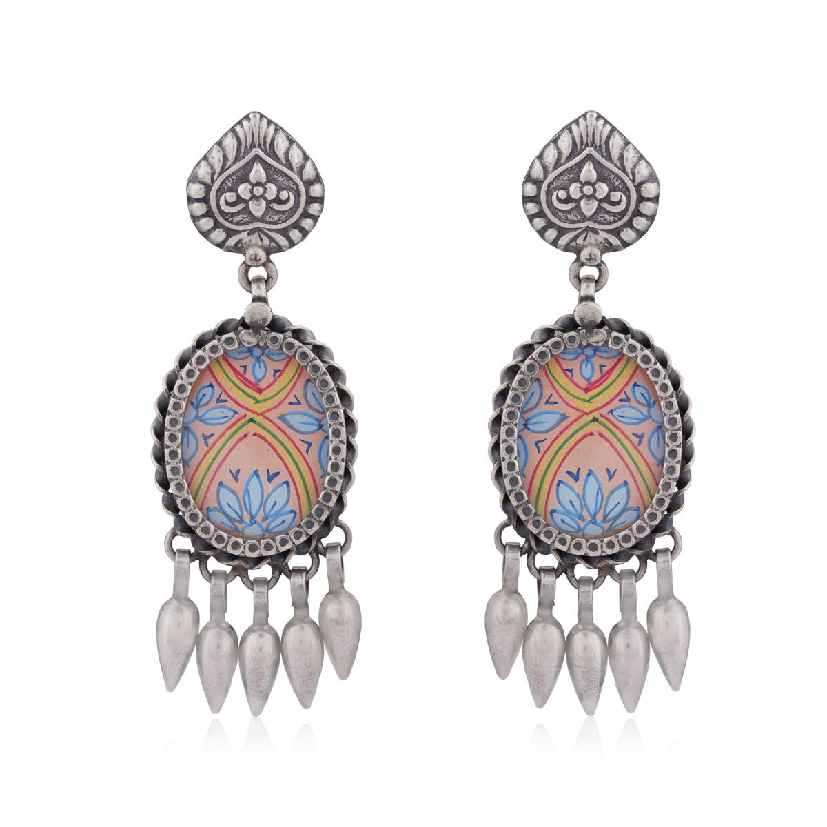 925 Sterling Silver Meenakari Earring