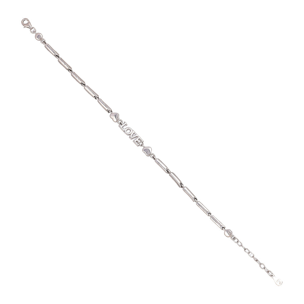 925 Sterling Silver Melon Seeds Chain Love Rhodium Plated Bracelets For Women