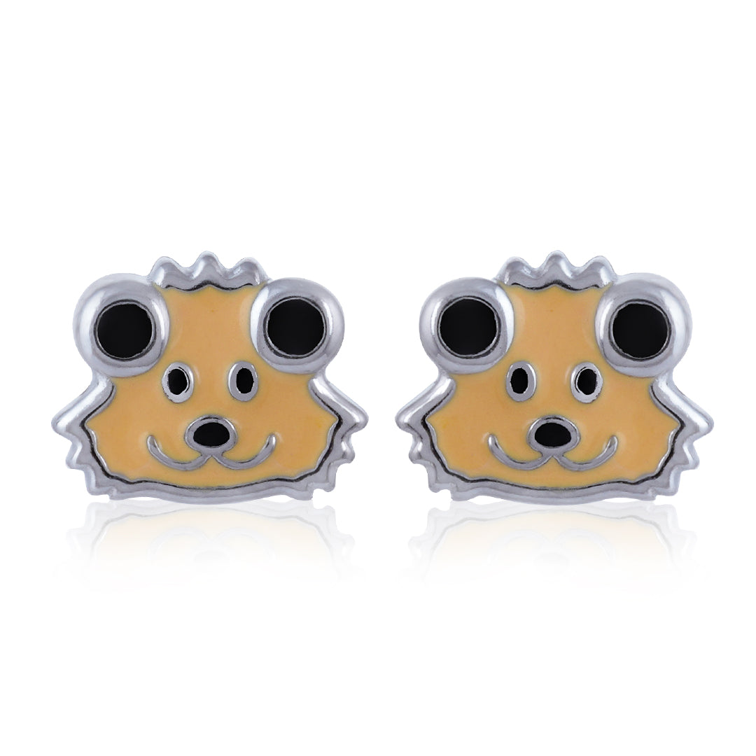925 Sterling Silver Mini Furry Rhodium Plated Stud For Kids