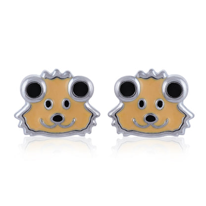 925 Sterling Silver Mini Furry Rhodium Plated Stud For Kids