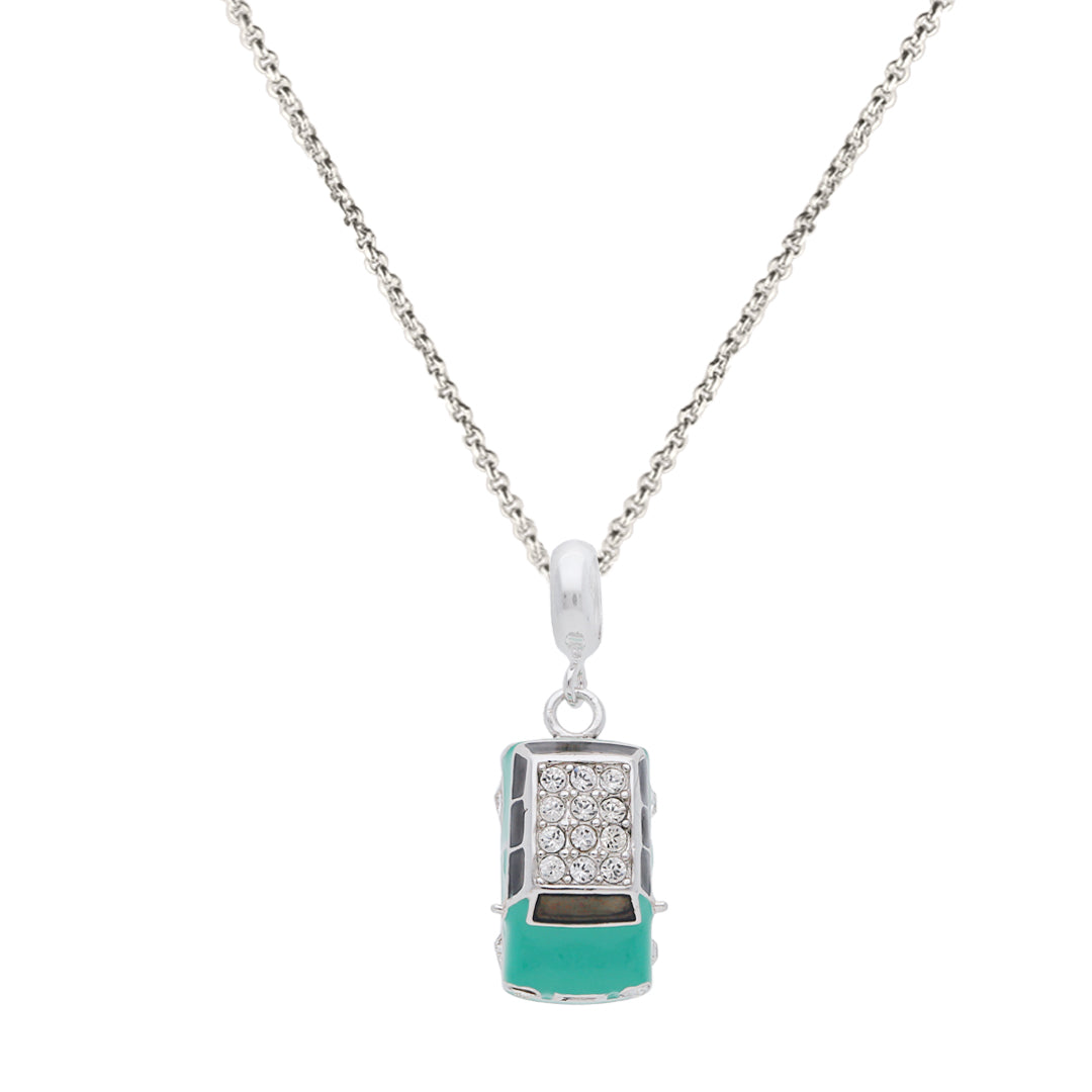 925 Sterling Silver Mini Green Trucks Pendant For Kids