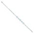 925 Sterling Silver Minimal Blue Stone Accent Chain Bracelet for Women