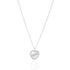 925 Sterling Silver Minimal Love Heart Frame Rhodium Plated Chain Pendant for Women