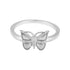 925 Sterling Silver Minimal Polished Butterfly Motif Raised Wing Ring for Women