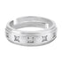 925 Sterling Silver Modern Flat-Edge Band with Radiant Star Ring for Men