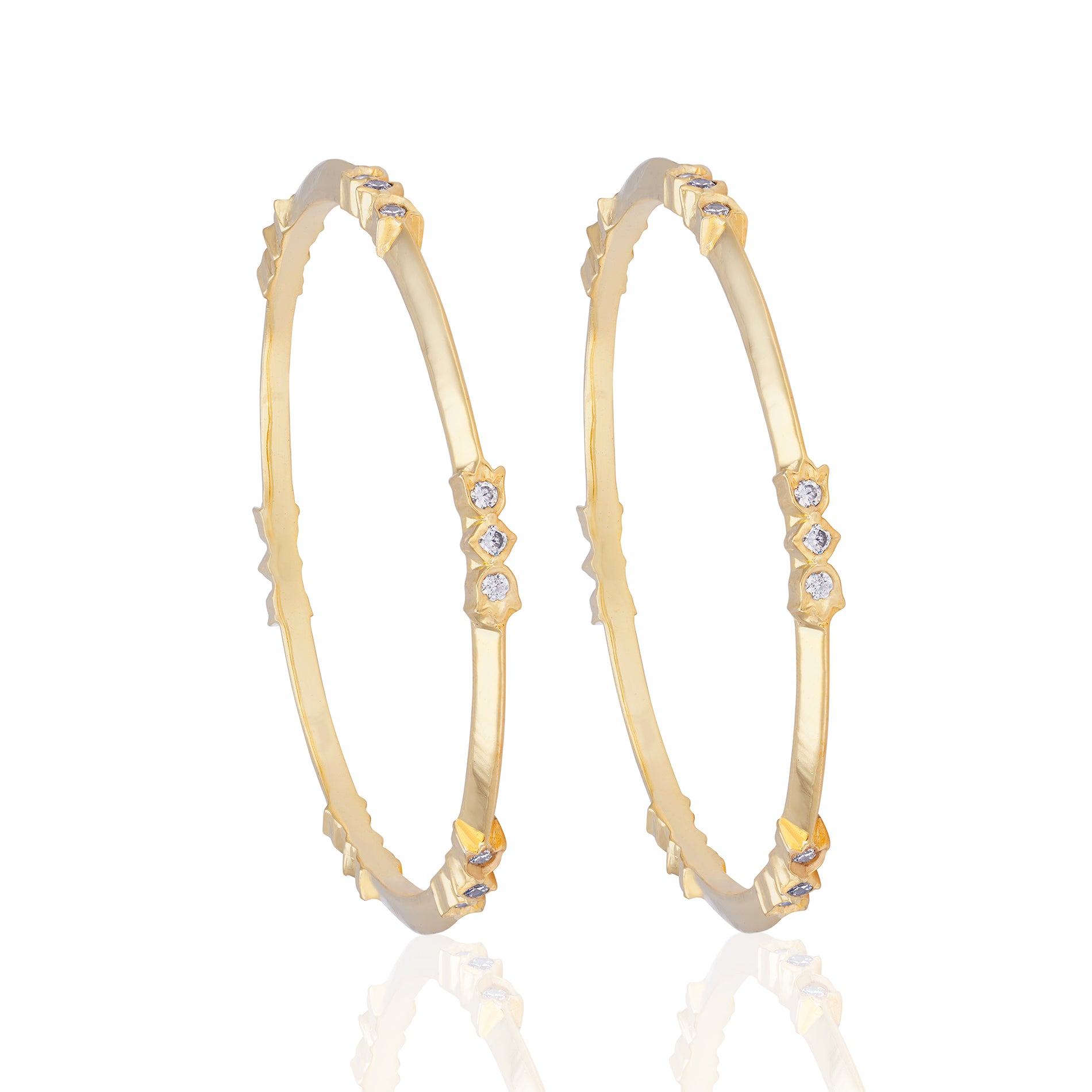 925 Sterling Silver Modern Muse Stone Gold Plated Bangle for Women