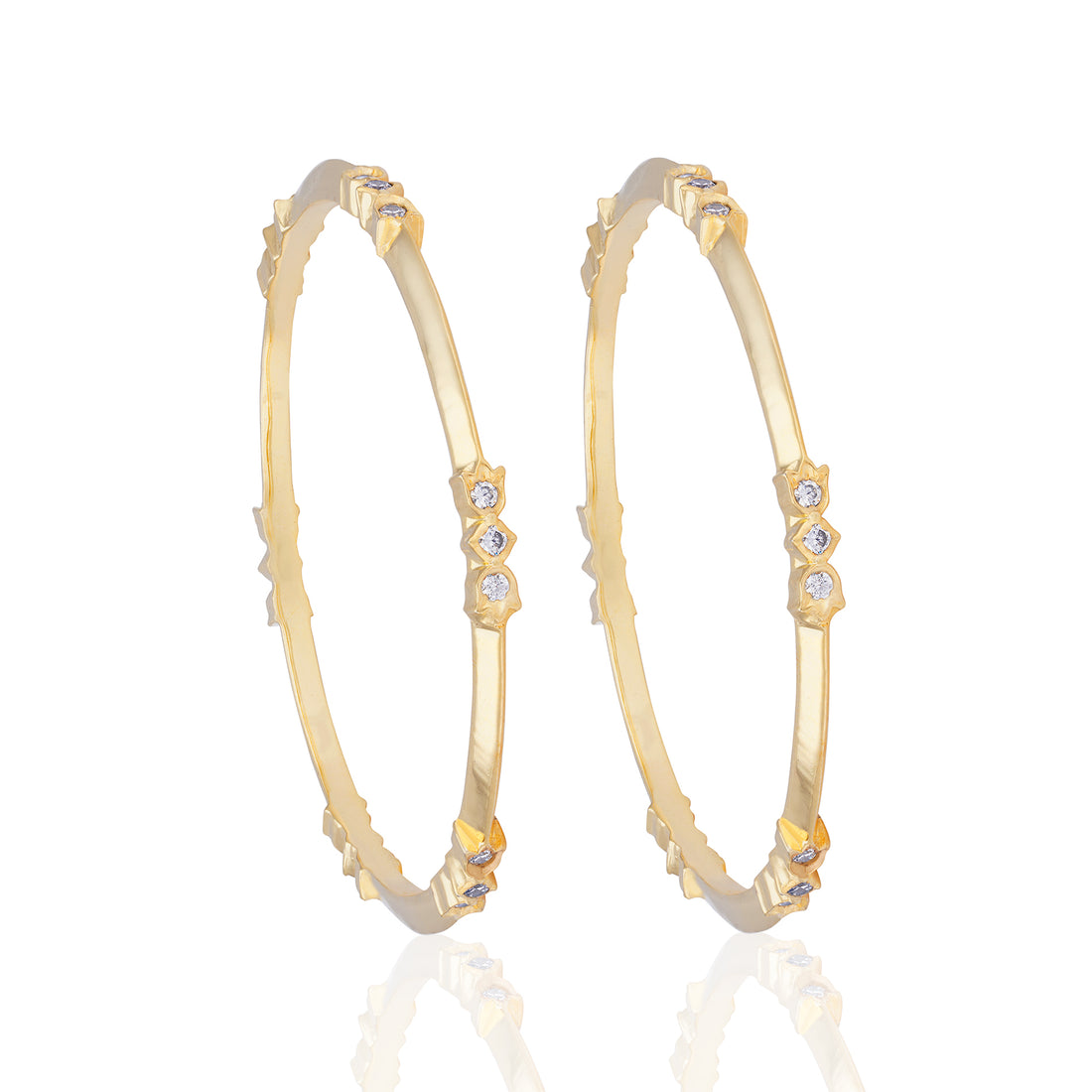 925 Sterling Silver Modern Muse Stone Gold Plated Bangle for Women