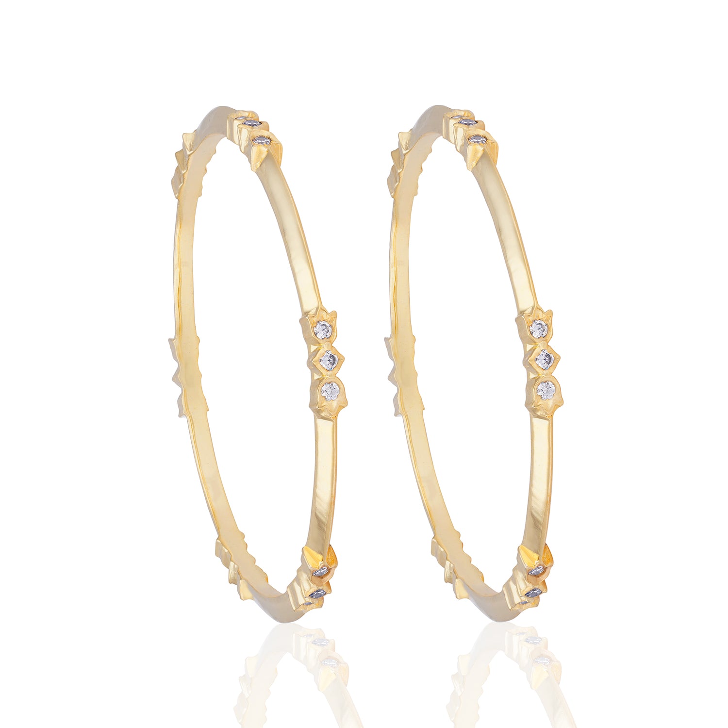 925 Sterling Silver Modern Muse Stone Gold Plated Bangle for Women