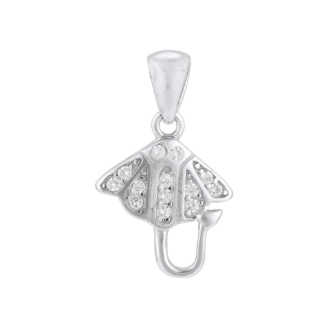 925 Sterling Silver Modern Outline Umbrella Charm Pendant for Women
