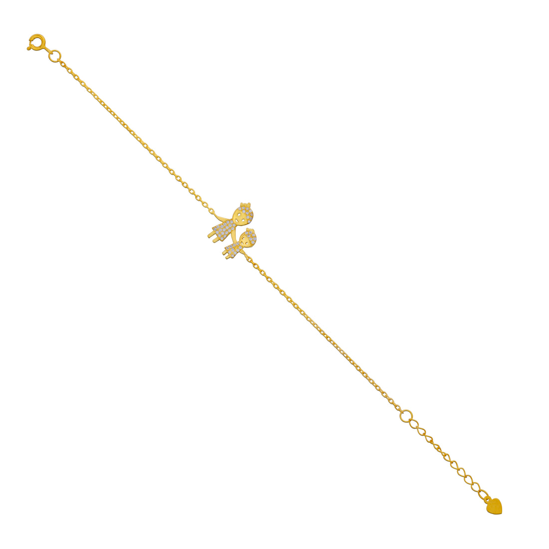 925 Sterling Silver Mommy and Me Gold Plated Bracelet For Kids