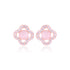 925 Sterling Silver Moonstone Center Four Petals Earrings For Women