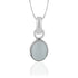 925 Sterling Silver Moonstone Oval Cut Rhodium Plated Pendant For Women