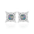 925 Sterling Silver Mosaic Square Shimmer Core Rhodium Plated Earrings For Women
