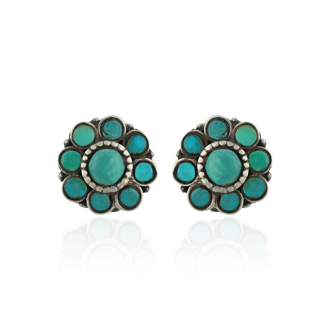 925 Sterling Silver Multi-Stone Turquoise Earrings for Women