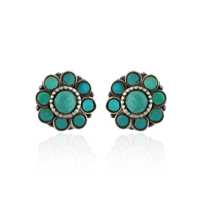 925 Sterling Silver Multi-Stone Turquoise Earrings for Women