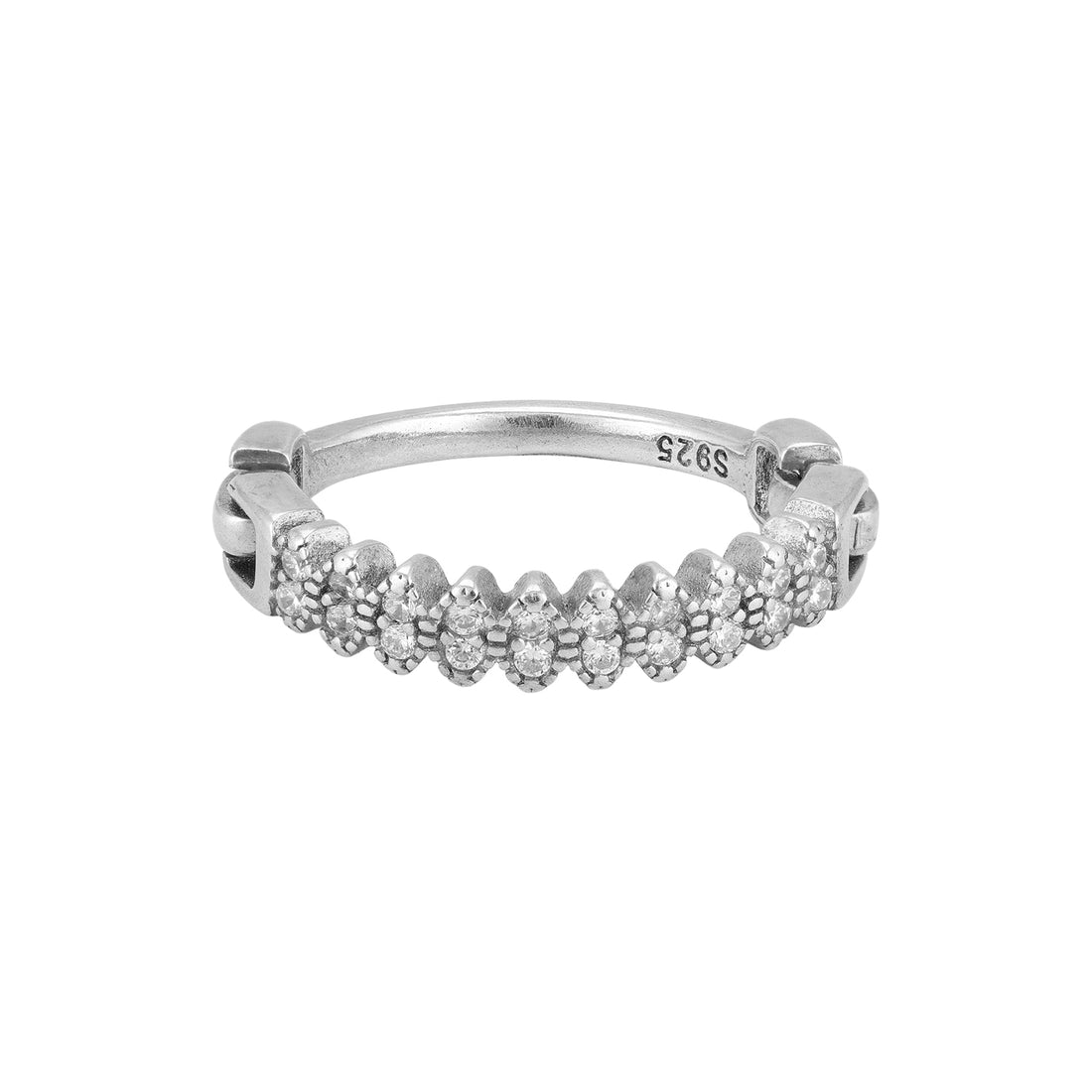 925 Sterling Silver Multi Layered Teardrop Cluster Ring for Women