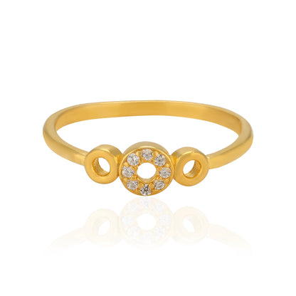 925 Sterling Silver Nova Circle Gold Plated Ring for Women