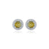 925 Sterling Silver November Month Circle Citrine Birthstone Stud For Women