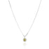 925 Sterling Silver November Month Circle Peridot Birthstone Chain Pendant For Women