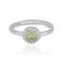 925 Sterling Silver November Month Circle Peridot Birthstone Ring For Women