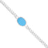 925 Sterling Silver Ocean Soul Turquoise Link Rhodium Plated Bracelet for Men