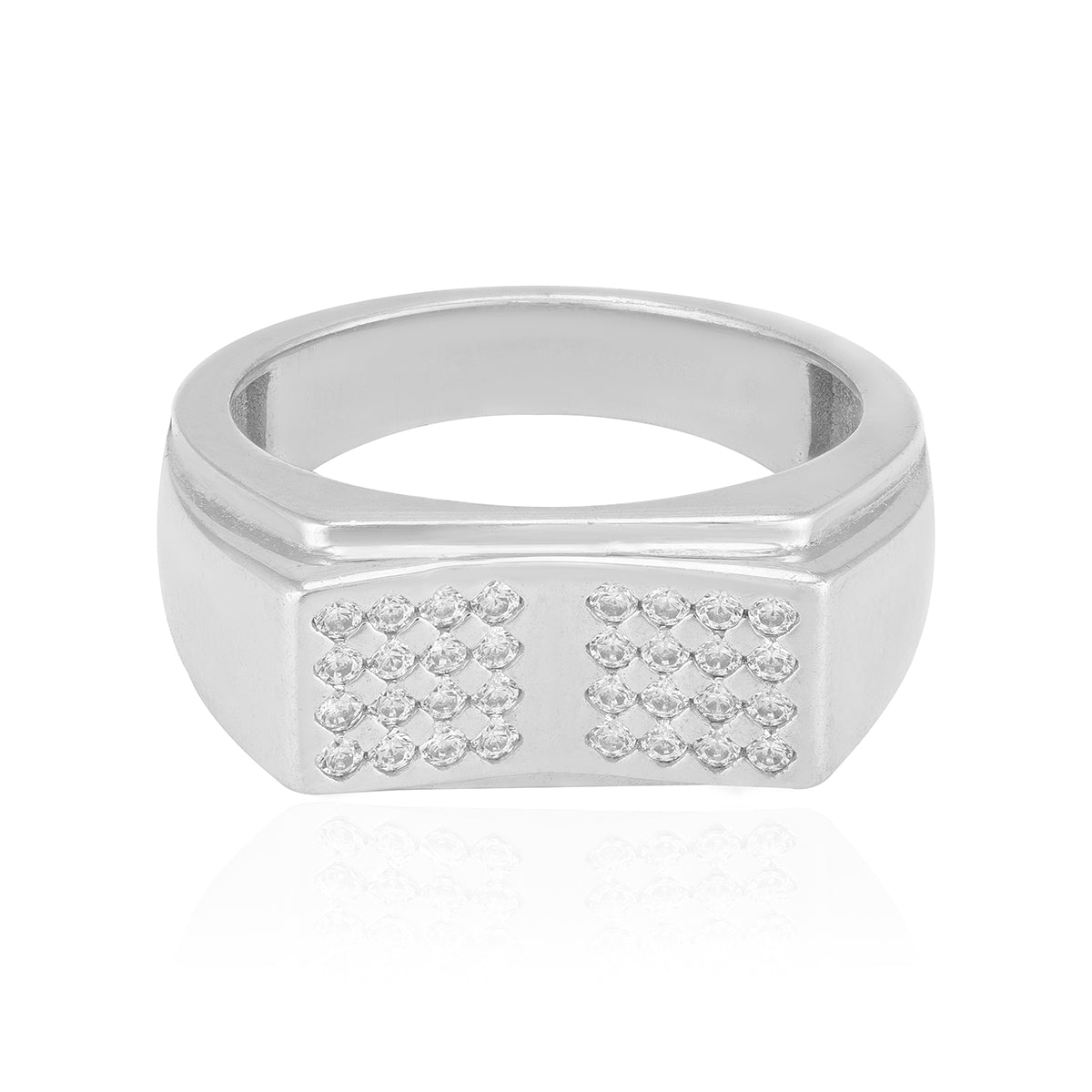 925 Sterling Silver OctaGrid Diamond Luxe Ring for Men