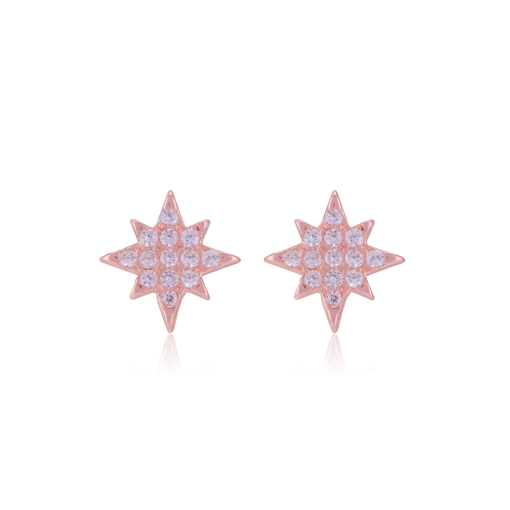 925 Sterling Silver Octave Star Shape Earrings for Women