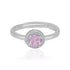 925 Sterling Silver October Month Circle Pink Tourmaline Birthstone Ring For Women