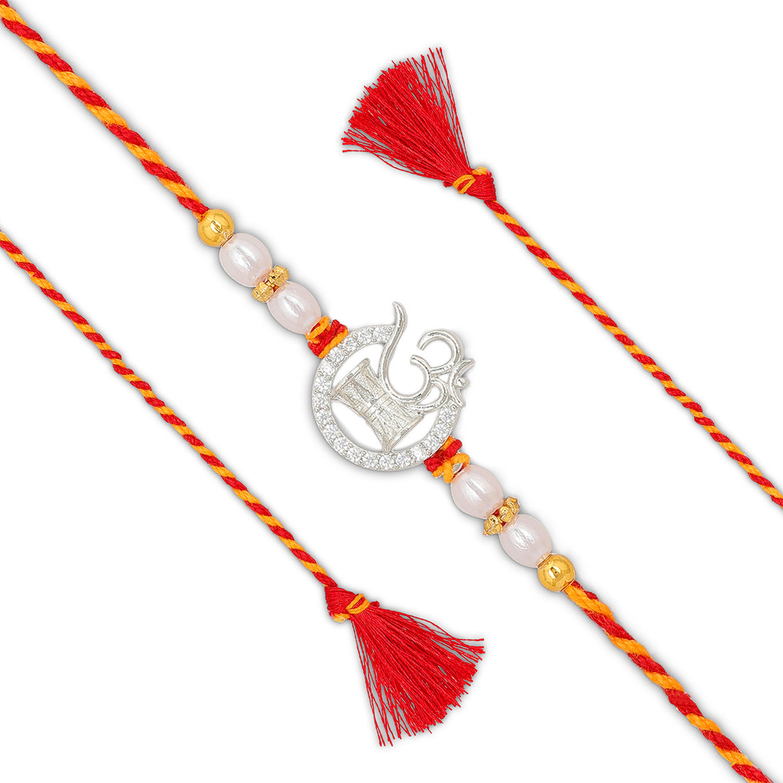 925 Sterling Silver Om Rises Through Rhythmic Radiance Rakhi Bracelet For Brother