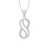 925 Sterling Silver Oneside Stone 8 Shaped  Rhodium Plated Pendant For Women
