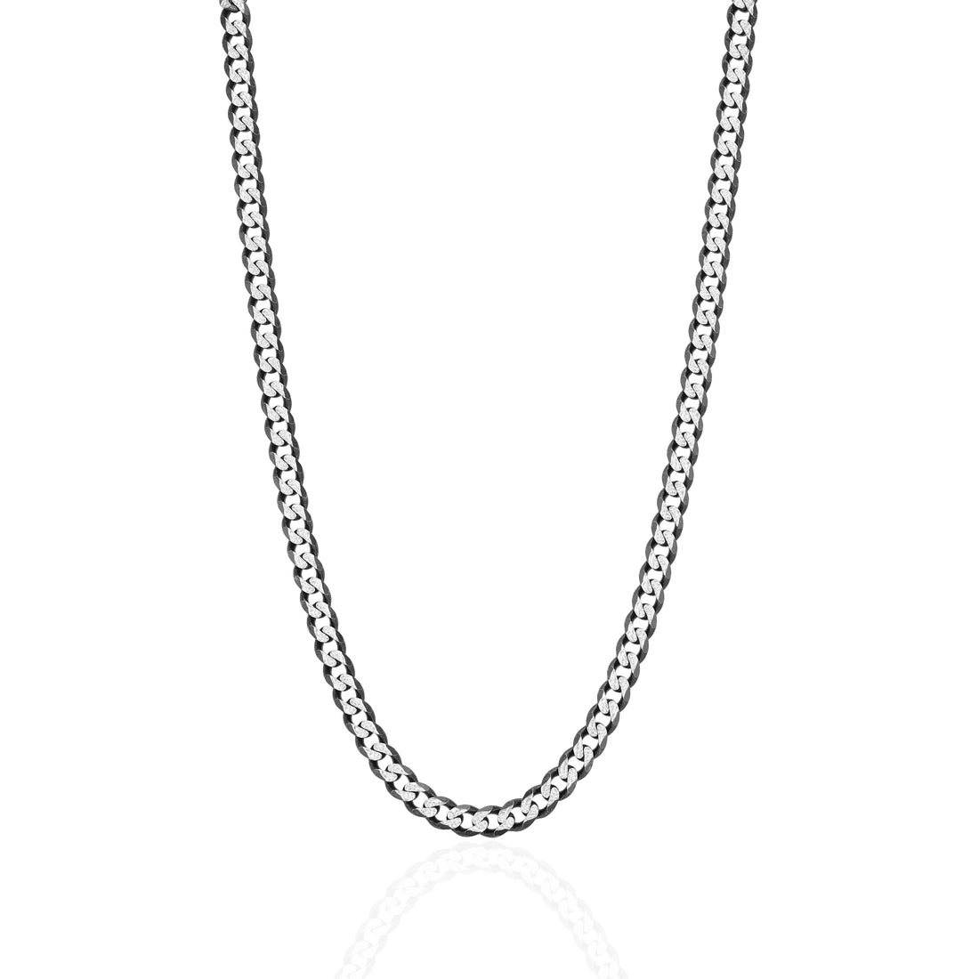 925 Sterling Silver OnyxEdge Bold Curb Link Chain for Men