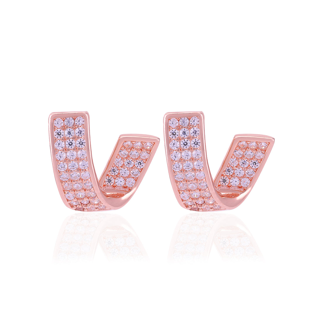 925 Sterling Silver Open Curved Earrings For Women
