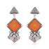 925 Sterling Silver Orange Enamel Earring