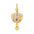 925 Sterling Silver Ornamental Crown Ruby Accents Bell Drop Pendant for Women